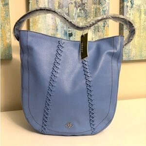 orYANY Blue Shoulder Bag with Whipstitch Detail